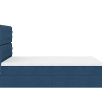 Ottoman-Bett mit Matratze Blau 140x200 cm Stoff