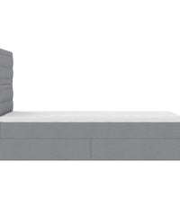 Ottoman-Bett mit Matratze Hellgrau 80x200 cm Stoff
