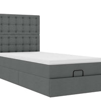 Ottoman-Bett mit Matratze Dunkelgrau 80x200 cm Stoff