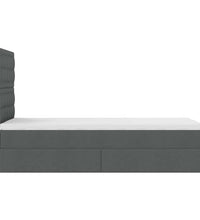 Ottoman-Bett mit Matratze Dunkelgrau 80x200 cm Stoff