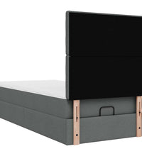 Ottoman-Bett mit Matratze Dunkelgrau 80x200 cm Stoff