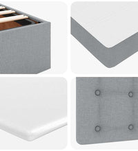 Ottoman-Bett mit Matratze Hellgrau 90x190 cm Stoff