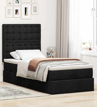 Ottoman-Bett mit Matratze Schwarz 90x190 cm Stoff