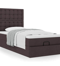 Ottoman-Bett mit Matratze Dunkelbraun 90x190 cm Stoff