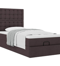 Ottoman-Bett mit Matratze Dunkelbraun 90x190 cm Stoff