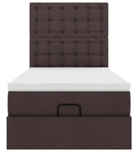 Ottoman-Bett mit Matratze Dunkelbraun 90x190 cm Stoff