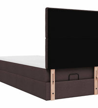 Ottoman-Bett mit Matratze Dunkelbraun 90x190 cm Stoff