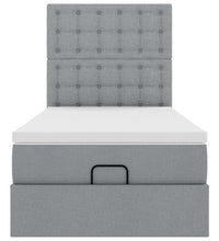 Ottoman-Bett mit Matratze Hellgrau 90x200 cm Stoff