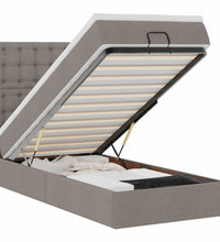 Ottoman-Bett mit Matratze Taupe 90x200 cm Stoff