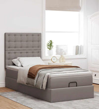 Ottoman-Bett mit Matratze Taupe 90x200 cm Stoff