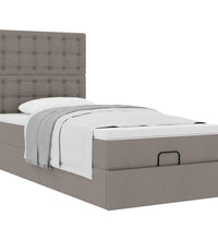 Ottoman-Bett mit Matratze Taupe 90x200 cm Stoff