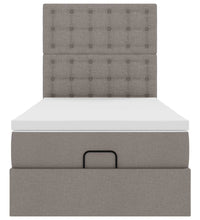 Ottoman-Bett mit Matratze Taupe 90x200 cm Stoff