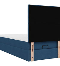 Ottoman-Bett mit Matratze Blau 90x200 cm Stoff