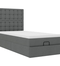 Ottoman-Bett mit Matratze Dunkelgrau 100x200 cm Stoff