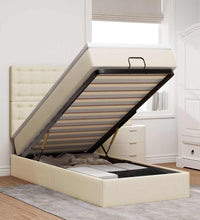 Ottoman-Bett mit Matratze Creme 100x200 cm Stoff