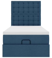 Ottoman-Bett mit Matratze Blau 100x200 cm Stoff