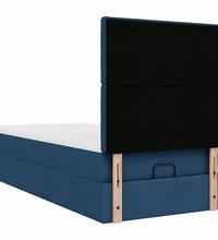 Ottoman-Bett mit Matratze Blau 100x200 cm Stoff