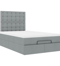 Ottoman-Bett mit Matratze Hellgrau 120x200 cm Stoff
