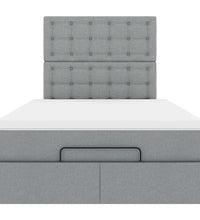 Ottoman-Bett mit Matratze Hellgrau 120x200 cm Stoff