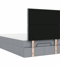 Ottoman-Bett mit Matratze Hellgrau 120x200 cm Stoff