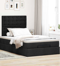 Ottoman-Bett mit Matratze Schwarz 120x200 cm Stoff