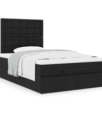 Ottoman-Bett mit Matratze Schwarz 120x200 cm Stoff