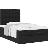Ottoman-Bett mit Matratze Schwarz 120x200 cm Stoff