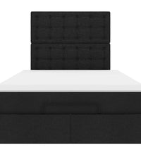 Ottoman-Bett mit Matratze Schwarz 120x200 cm Stoff
