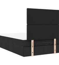 Ottoman-Bett mit Matratze Schwarz 120x200 cm Stoff