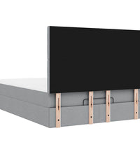 Ottoman-Bett mit Matratze Hellgrau 140x200 cm Stoff