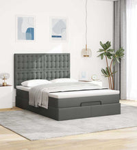 Ottoman-Bett mit Matratze Dunkelgrau 140x200 cm Stoff