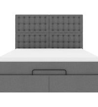 Ottoman-Bett mit Matratze Dunkelgrau 140x200 cm Stoff