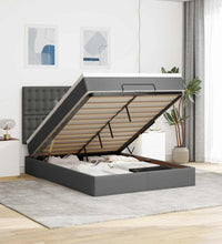 Ottoman-Bett mit Matratze Dunkelgrau 140x200 cm Stoff