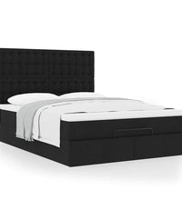 Ottoman-Bett mit Matratze Schwarz 140x200 cm Stoff