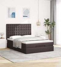 Ottoman-Bett mit Matratze Dunkelbraun 140x200 cm Stoff