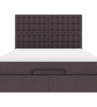 Ottoman-Bett mit Matratze Dunkelbraun 140x200 cm Stoff