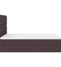 Ottoman-Bett mit Matratze Dunkelbraun 140x200 cm Stoff