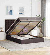 Ottoman-Bett mit Matratze Dunkelbraun 140x200 cm Stoff