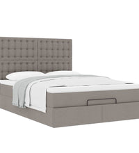Ottoman-Bett mit Matratze Taupe 140x200 cm Stoff