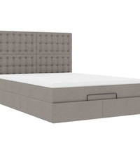 Ottoman-Bett mit Matratze Taupe 140x200 cm Stoff