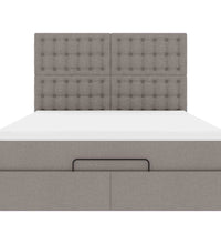 Ottoman-Bett mit Matratze Taupe 140x200 cm Stoff