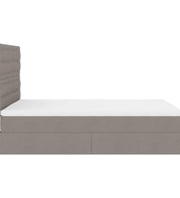 Ottoman-Bett mit Matratze Taupe 140x200 cm Stoff