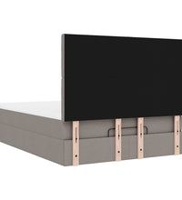 Ottoman-Bett mit Matratze Taupe 140x200 cm Stoff