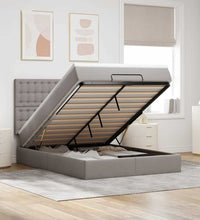 Ottoman-Bett mit Matratze Taupe 140x200 cm Stoff