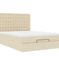 Ottoman-Bett mit Matratze Creme 140x200 cm Stoff
