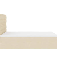 Ottoman-Bett mit Matratze Creme 140x200 cm Stoff