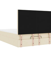 Ottoman-Bett mit Matratze Creme 140x200 cm Stoff