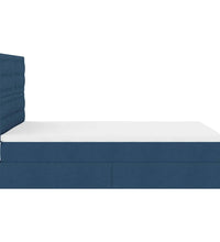 Ottoman-Bett mit Matratze Blau 140x200 cm Stoff