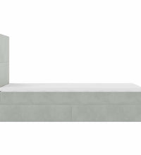 Ottoman-Bett mit Matratzen Hellgrau 80x200 cm Samt