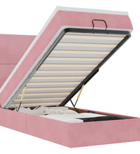 Ottoman-Bett mit Matratzen Rosa 80x200 cm Samt